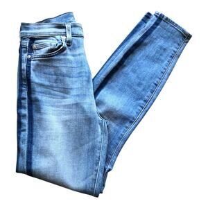 7 For All Mankind Blue High Waisted Ankle Skinny Denim Jeans Women's Size 24